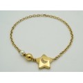 Colier statement retromodernist din argint aurit Star & Moon | preoved anii 1990