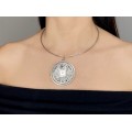 Choker din argint accesorizat cu o veche amuletă Feng Shui  | Fu - Binecuvântare 