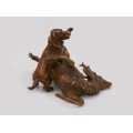 Statuetă miniaturală Wiener Bronzen cu temă vânătorească | marcat Geshutzt | cca.1850 - 1900