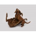 Statuetă miniaturală Wiener Bronzen cu temă vânătorească | marcat Geshutzt | cca.1850 - 1900