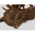 Statuetă miniaturală Wiener Bronzen cu temă vânătorească | marcat Geshutzt | cca.1850 - 1900