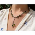 Elegant colier din argint decorat cu anturaje de peridot natural | Thailanda 