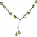 Elegant colier din argint decorat cu anturaje de peridot natural | Thailanda 