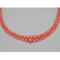 Remarcabil colier double-strand de coral  Sciacca natural | montură în aur 18k 