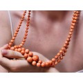 Remarcabil colier double-strand de coral  Sciacca natural | montură în aur 18k 