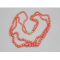 Remarcabil colier double-strand de coral  Sciacca natural | montură în aur 18k 