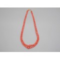 Remarcabil colier double-strand de coral  Sciacca natural | montură în aur 18k 