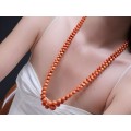 Remarcabil colier double-strand de coral  Sciacca natural | montură în aur 18k 