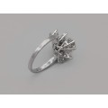 Inel cocktail din aur alb 18 k decorat cu diamante naturale 2.66 CT