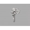 Inel cocktail din aur alb 18 k decorat cu diamante naturale 2.66 CT