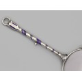 Ochelari Lorgnette de perioadă art Deco din argint cu accente de email albastru | cca.1925