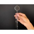 Ochelari Lorgnette de perioadă art Deco din argint cu accente de email albastru | cca.1925