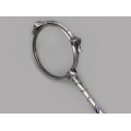 Ochelari Lorgnette de perioadă art Deco din argint cu accente de email albastru | cca.1925