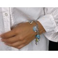 Brațară accesorizată cu 7 charmuri din argint rodinat & emailat cloisonne | Italia 2020