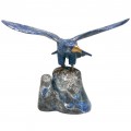 Figurină Vultur sculptată în lapis lazuli natural și bronz | Mexic cca.1950