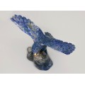 Figurină Vultur sculptată în lapis lazuli natural și bronz | Mexic cca.1950