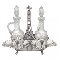 Olivieră Maison Cardeilhac din argint 950 și cristal elegant elaborată în stil Empire | Franța cca.1850