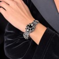 Brățară cuff  Gothic Revival din argint masiv și onix negru | model unisex | colecția CARPE DIEM - YOLO 2025