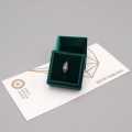 Inel autentic Art Deco din aur alb 18k decorat cu diamant natural 0.13 CT & safire naturale 0.3 CT | cca. 1920