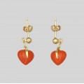 Set de bijuterii Valentine's din aur 18k și coral natural de Sardinia | colier cu pandant și cercei | Italia