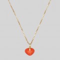 Set de bijuterii Valentine's din aur 18k și coral natural de Sardinia | colier cu pandant și cercei | Italia