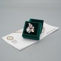 Opulent inel cocktail din aur roz 14k decorat cu diamante naturale 0.88 ct, rubine naturale 0.39 ct și safire naturale 0.74 ct