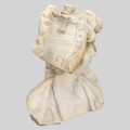 Monumentală sculptură Art Nouveau în marmură de Carrara ilustrând un bust de fecioară | școala italiană cca. 1890 -1900