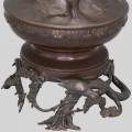 Veche vază japoneză Usabata din bronz pentru Ikebana | perioadă Meiji cca. 1900