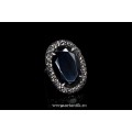 vechi inel SPINEL NEGRU NATURAL :. ART DECO. argint 925. carataj mare !