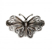Delicată brosă vintage din argint stilizată sub forma unui fluture | manufactură | Italia anii '70