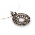 Colier choker din argint cu amuletă Mandala | manufactură de atelier indian | a doua jumătate a secolului XX